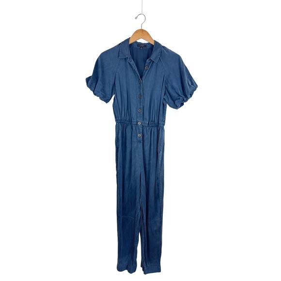 J. Crew Tencel Puff Sleeve Jumpsuit - Picture 1 of 6